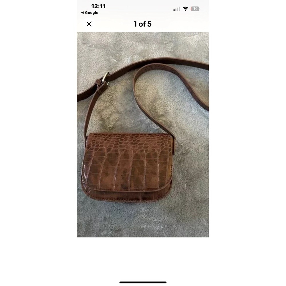 urban outfitters crossbody bag Small Croc Embossed‎ Brown